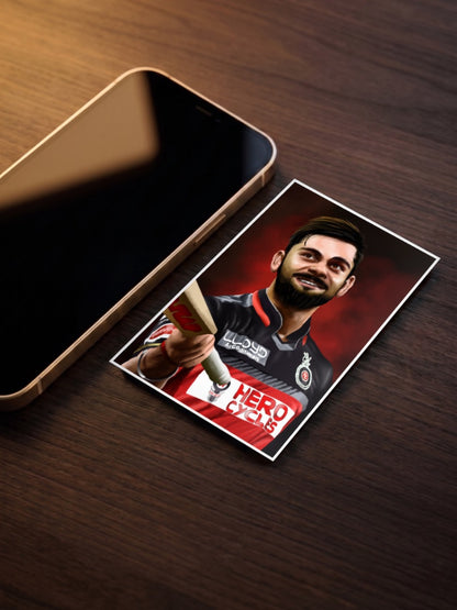 Virat Kohli RCB Bat Portrait IPL Poster