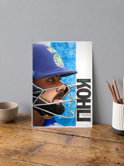 Virat Kohli Helmet Side Profile Cricket Poster