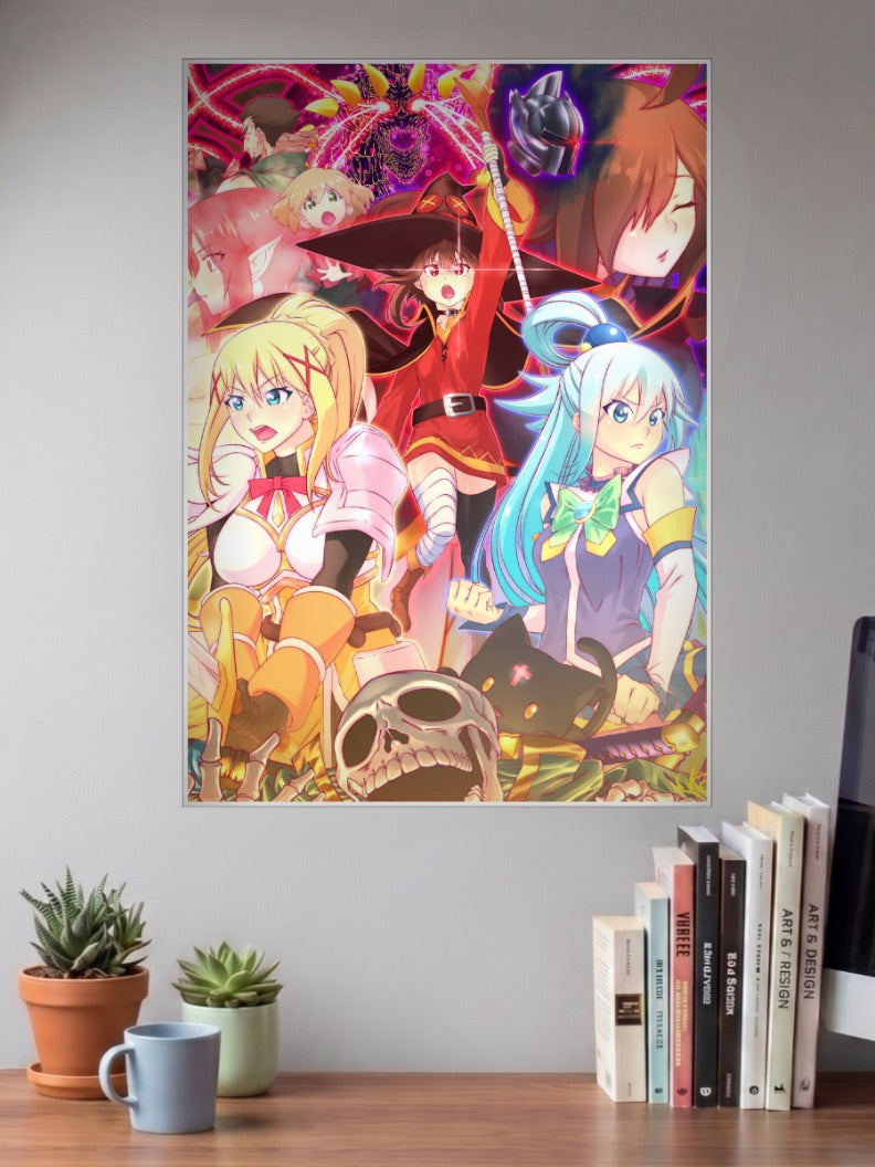 KonoSuba Cast Group Art Anime Poster
