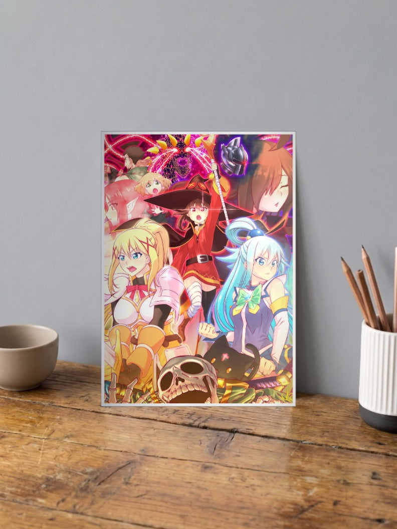 KonoSuba Cast Group Art Anime Poster