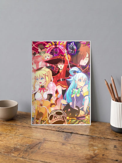 KonoSuba Cast Group Art Anime Poster