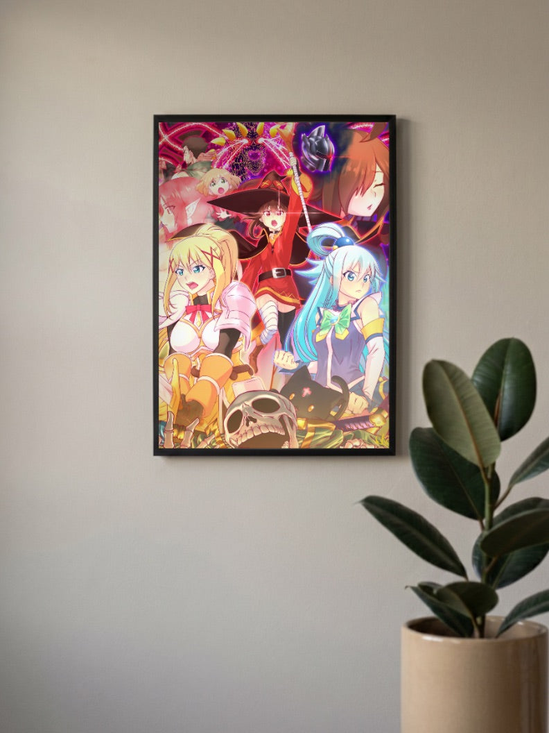 KonoSuba Cast Group Art Anime Poster