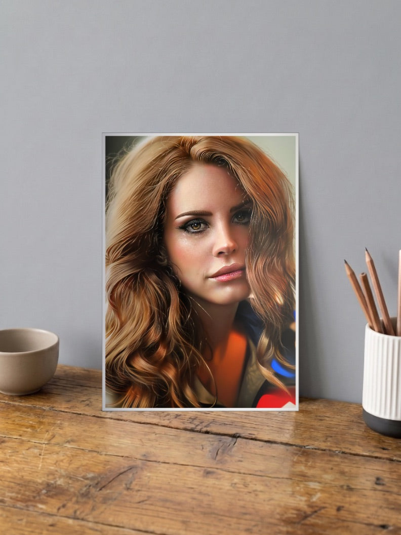 Lana Del Rey Close Up Portrait Singers Poster