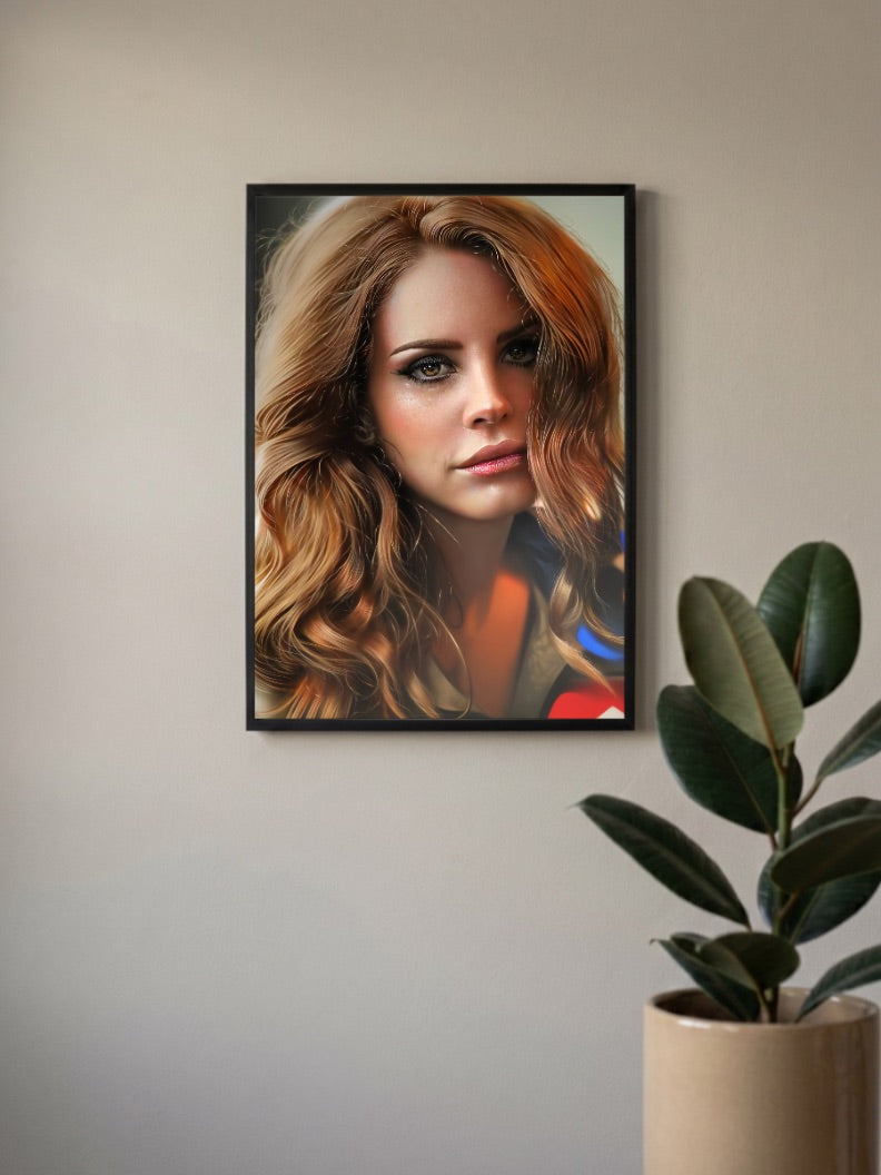 Lana Del Rey Close Up Portrait Singers Poster