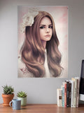 Lana Del Rey White Rose Portrait Singers Poster