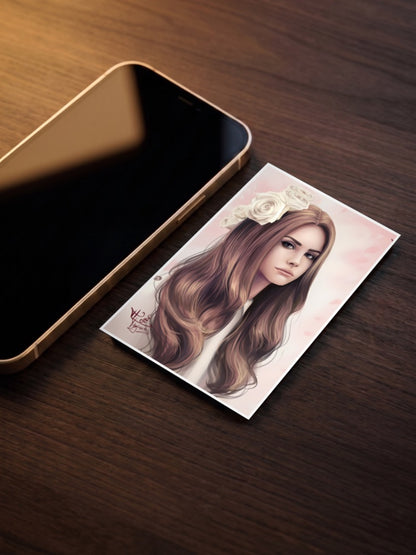 Lana Del Rey White Rose Portrait Singers Poster