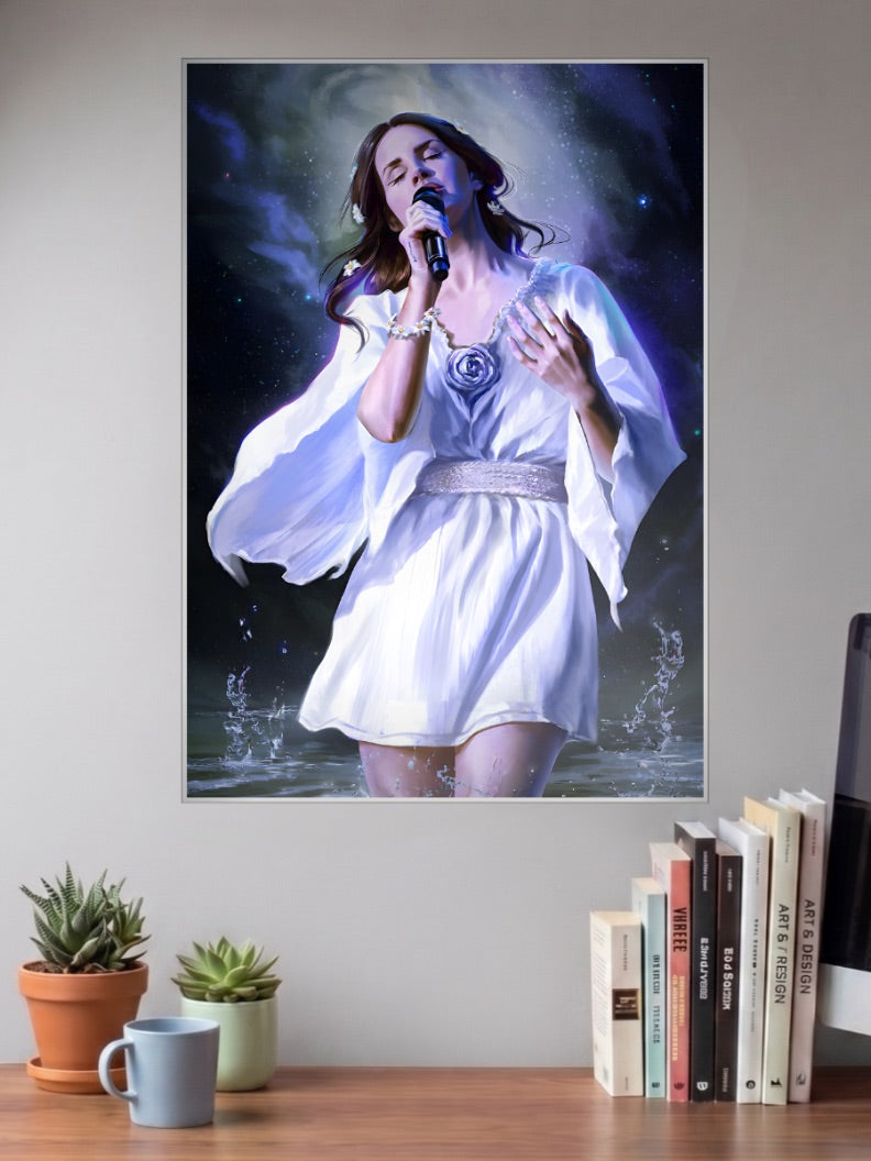 Lana Del Rey Cosmic Water Scene Singers Poster