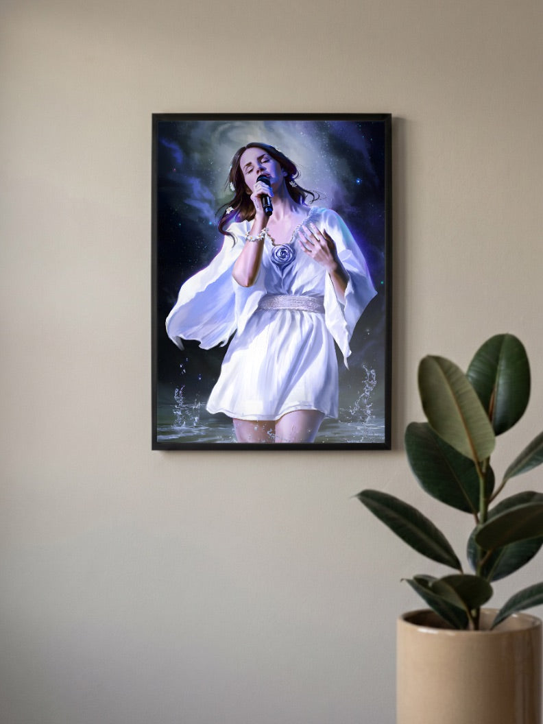 Lana Del Rey Cosmic Water Scene Singers Poster