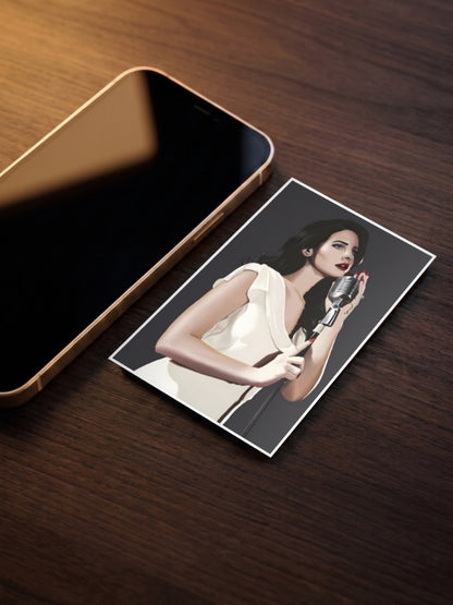 Lana Del Rey Vintage Mic Portrait Singers Poster