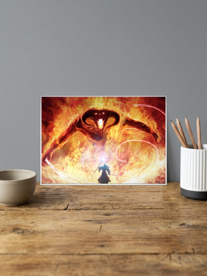 Gandalf and Fire Demon Poster
