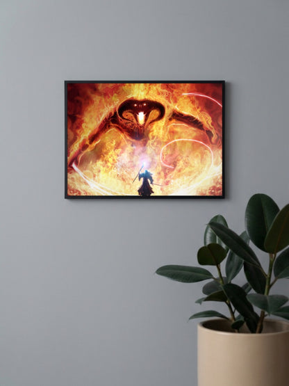 Gandalf and Fire Demon Poster