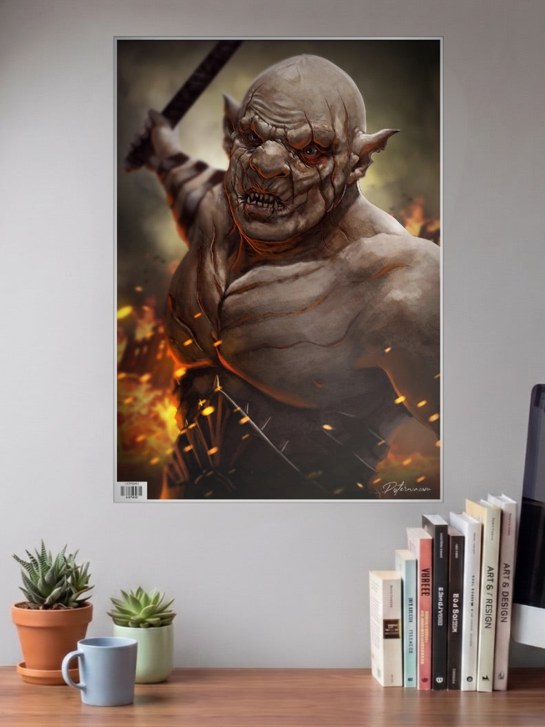 Uruk Hai Orc Portrait Hollywood Movie Poster