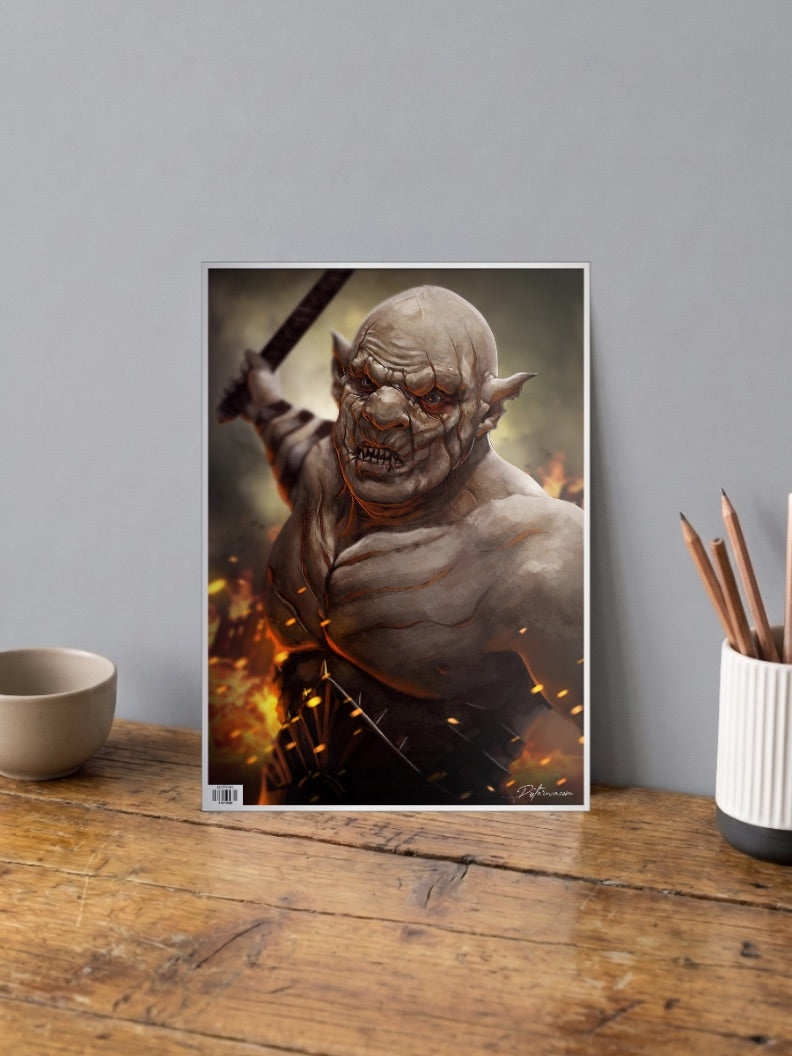 Uruk Hai Orc Portrait Hollywood Movie Poster