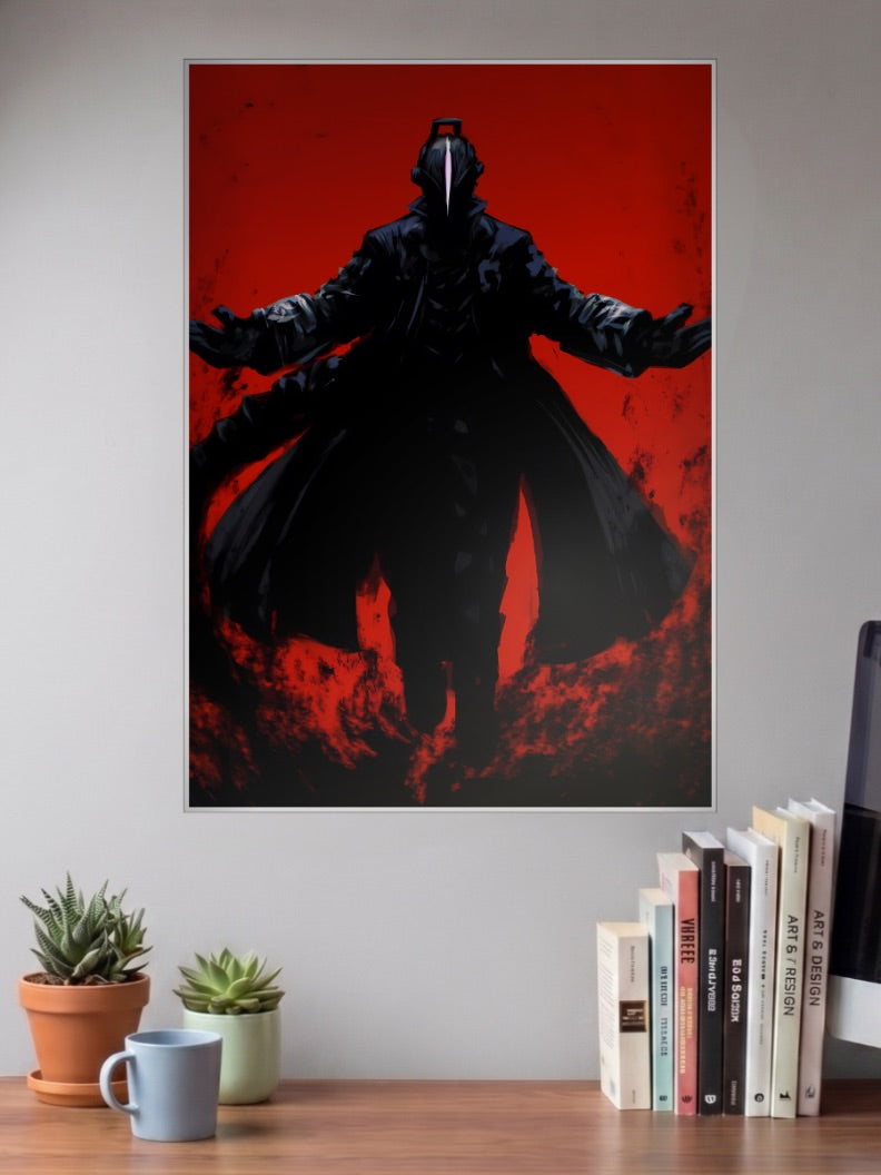 Hooded Dark Figure Portrait Anime Poster