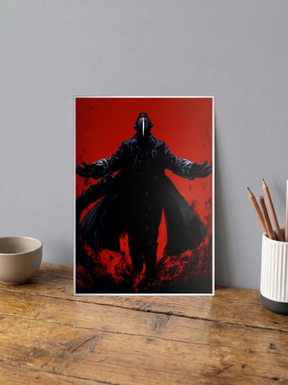 Hooded Dark Figure Portrait Anime Poster