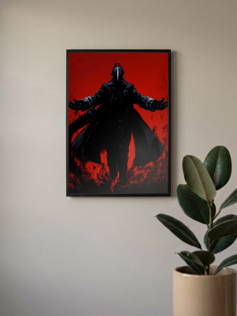 Hooded Dark Figure Portrait Anime Poster