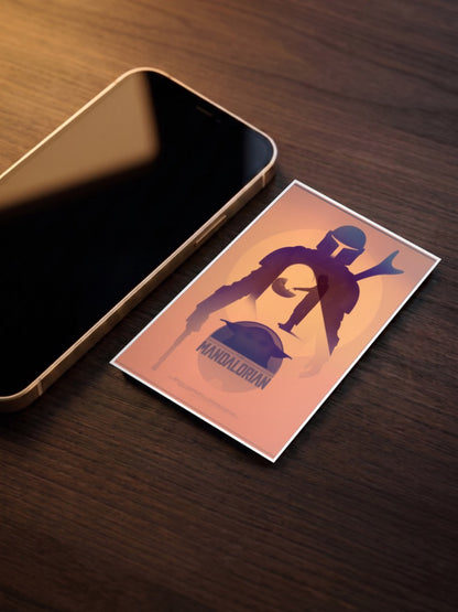 Mandalorian And Grogu Silhouette Star Wars Poster