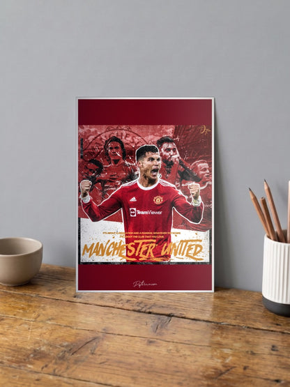 Christiano Ronaldo in Manchester United Poster