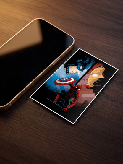 Cap Iron Man And Spider Man Marvel Poster