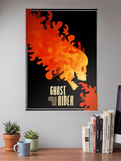 Ghost Rider Flame Skull Art Marvel Poster