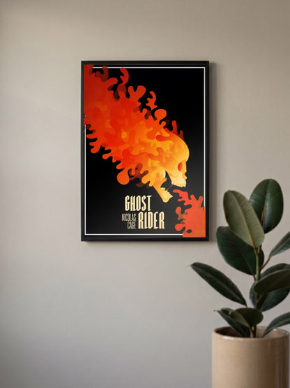 Ghost Rider Flame Skull Art Marvel Poster