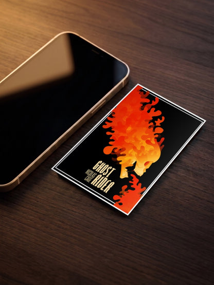 Ghost Rider Flame Skull Art Marvel Poster