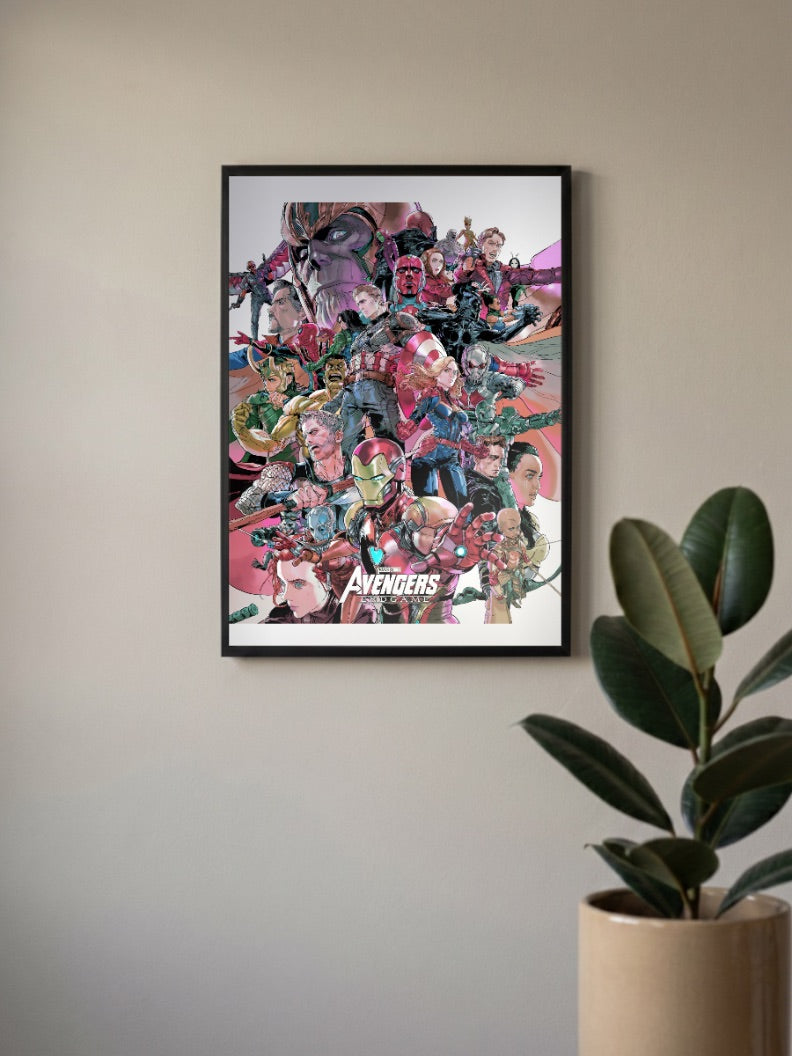 Avengers End Game Characters Collage Poster