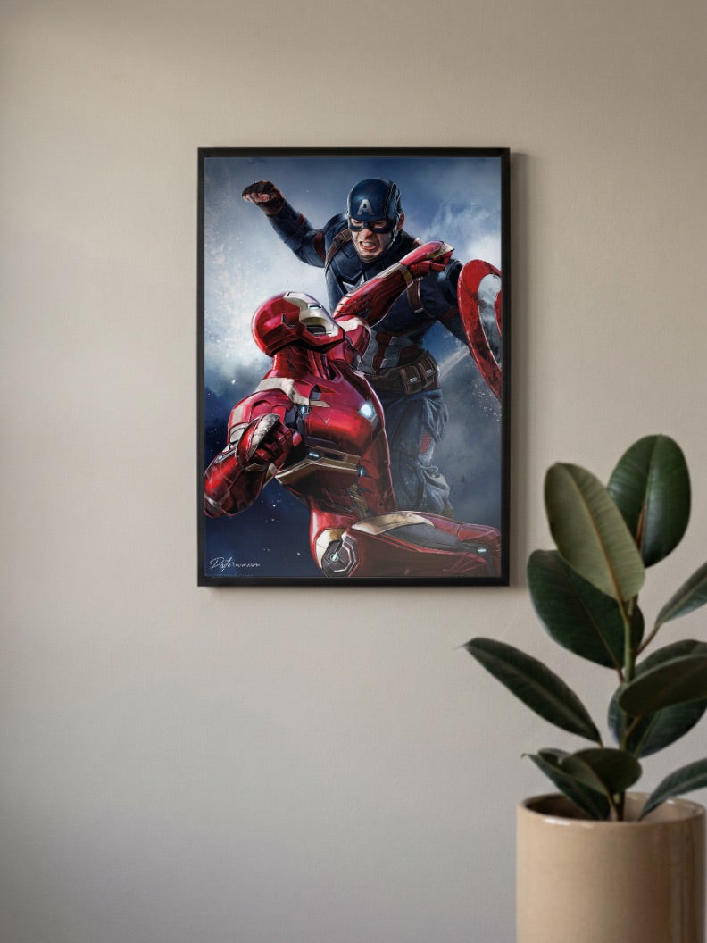 Captain America Vs Iron Man Marvel Poster