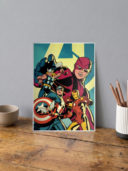 Classic Avengers Retro Cover Marvel Poster