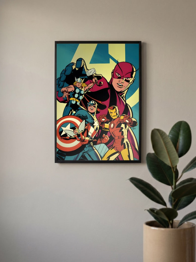 Classic Avengers Retro Cover Marvel Poster