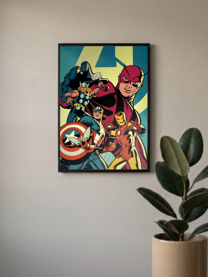 Classic Avengers Retro Cover Marvel Poster