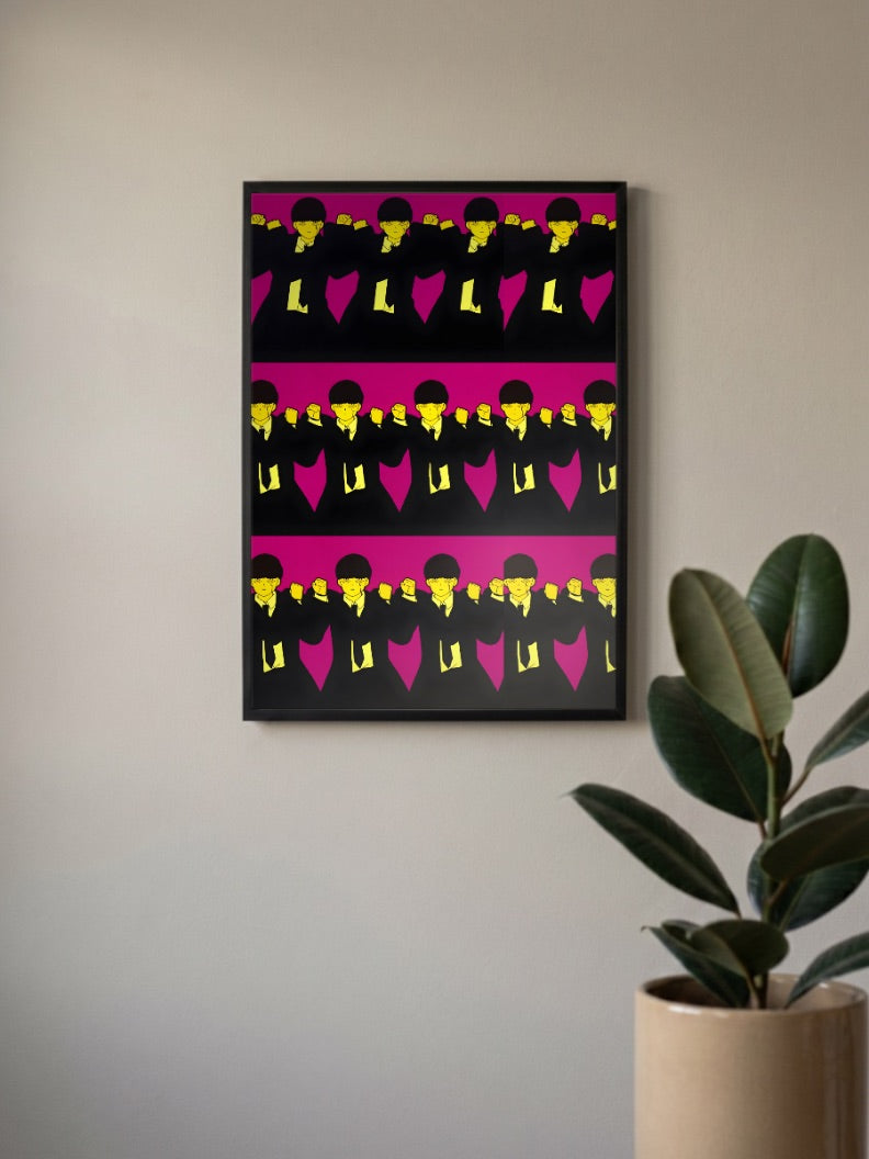 Mashle Beatles Style Pop Art Anime Poster