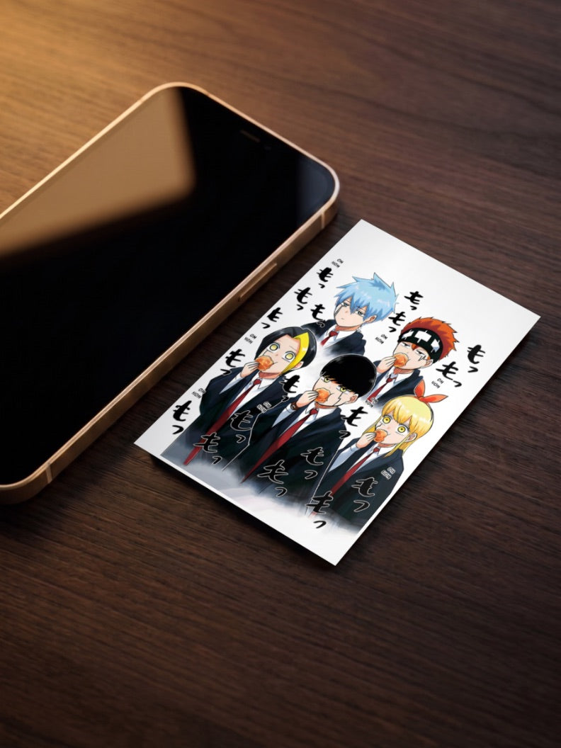 Mashle Cast Eating Snacks Anime Poster