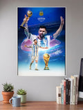 Messi with FIFA World Cup Poster