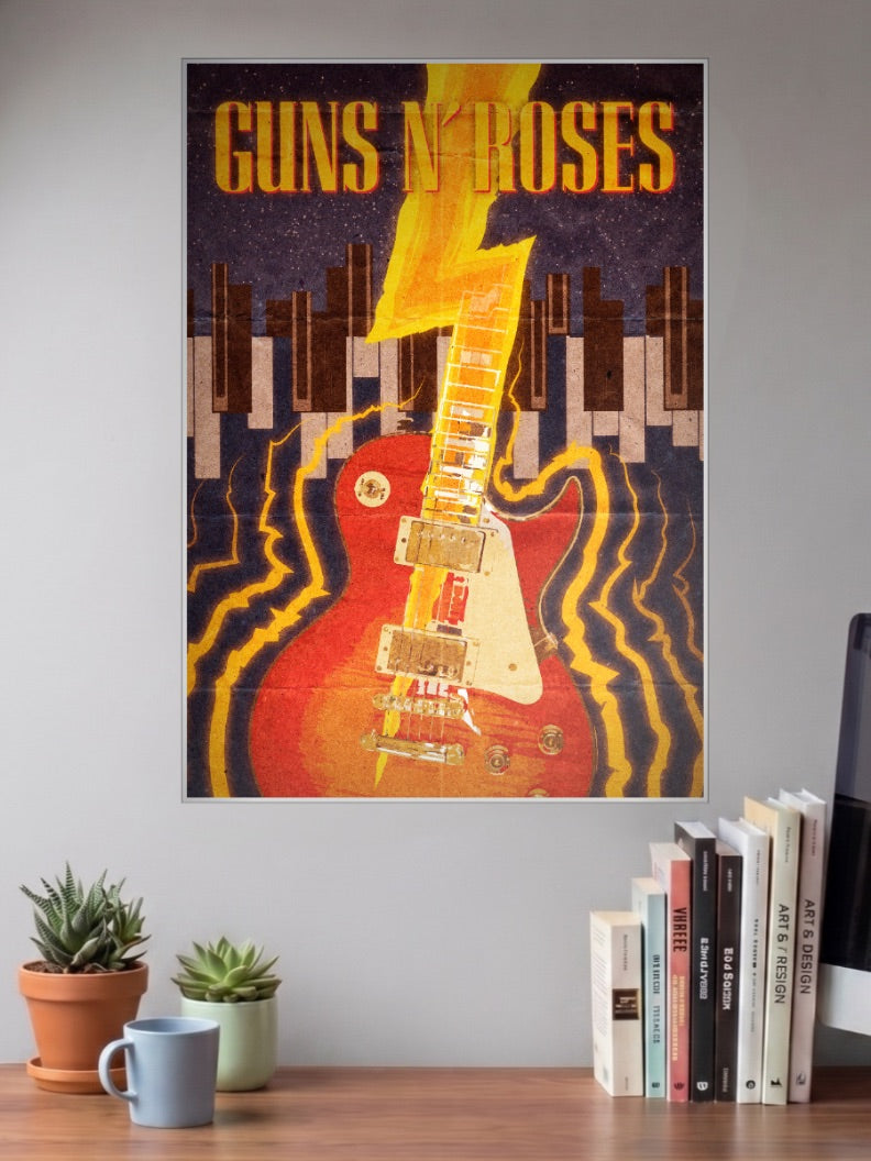 Guns N Roses Guitar Poster Bands Poster