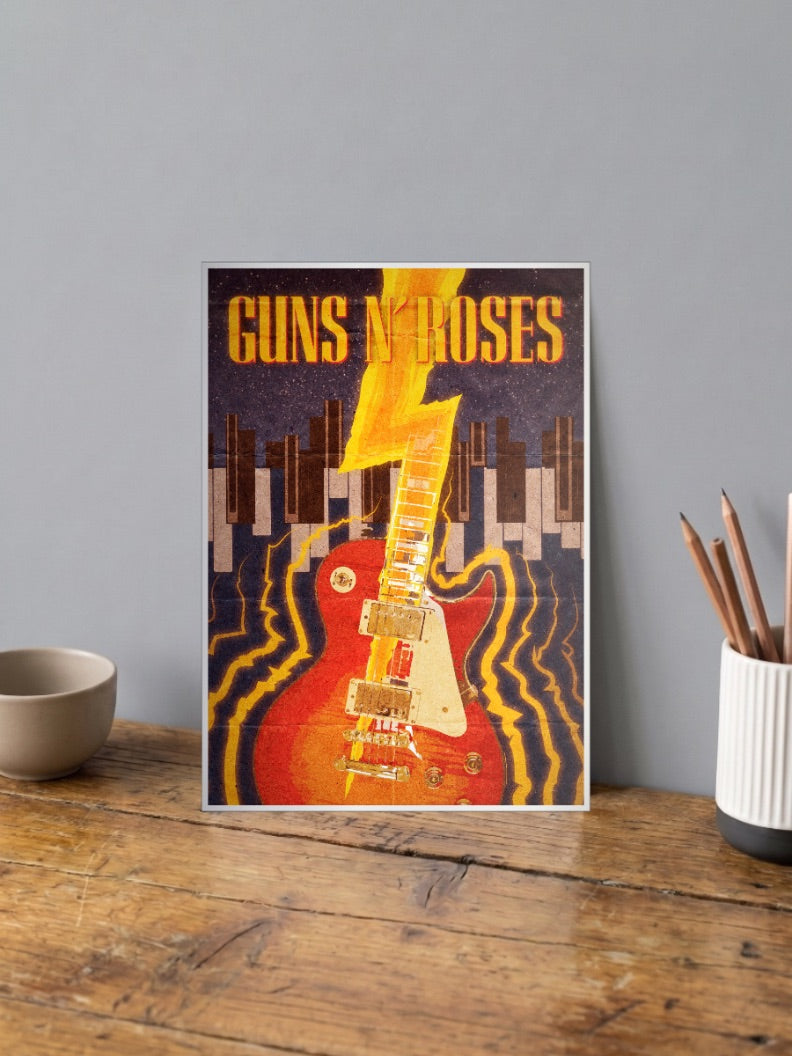 Guns N Roses Guitar Poster Bands Poster