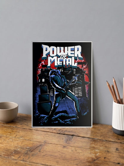 Power Of Metal Guitarist Art Metal Bands Poster