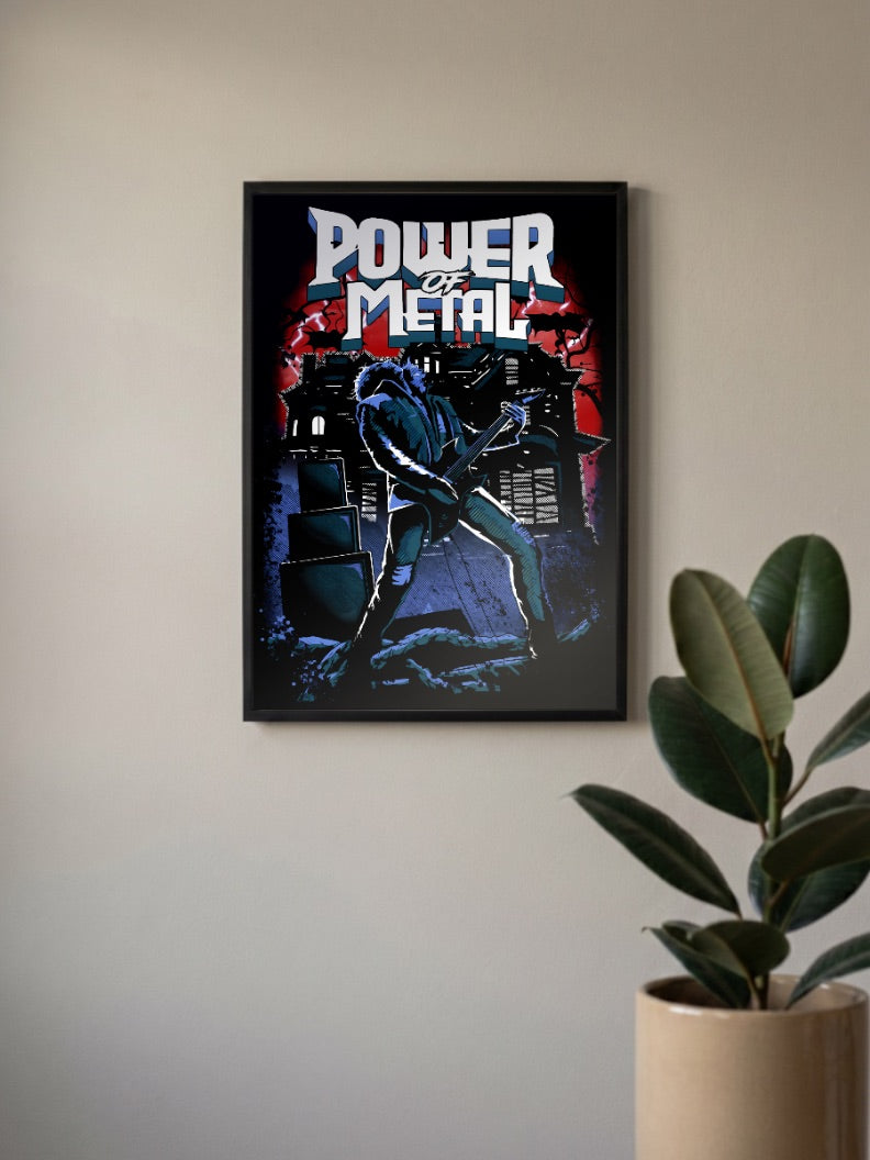 Power Of Metal Guitarist Art Metal Bands Poster