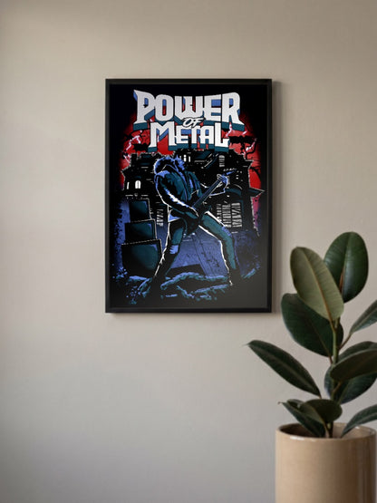 Power Of Metal Guitarist Art Metal Bands Poster