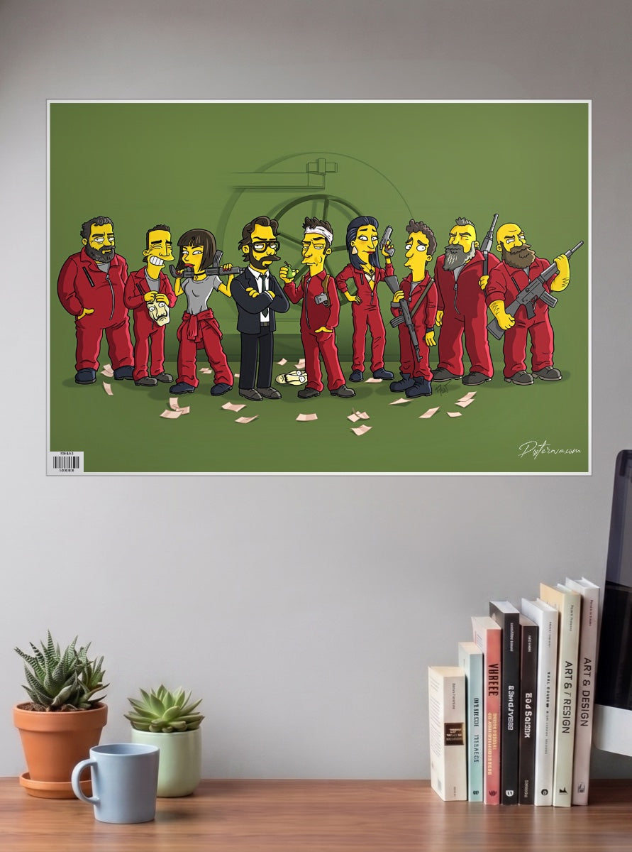 Simpsons Money Heist Meme Poster