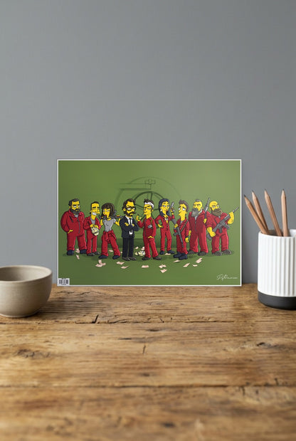 Simpsons Money Heist Meme Poster