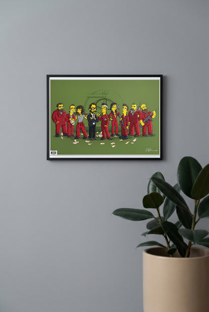 Simpsons Money Heist Meme Poster