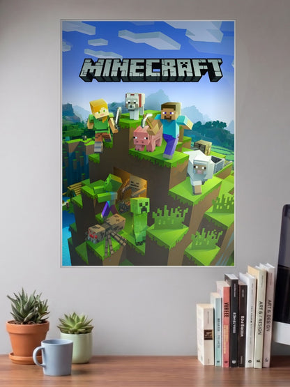 Minecraft Steve And Friends Gaming Poster