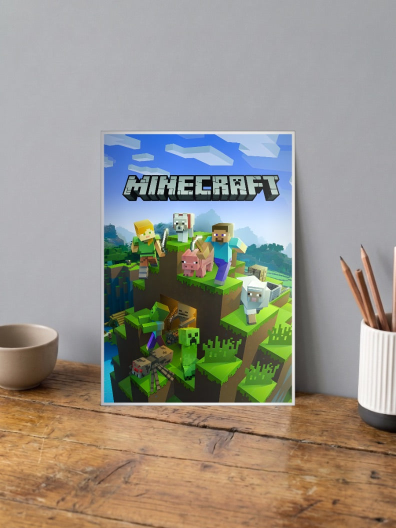 Minecraft Steve And Friends Gaming Poster