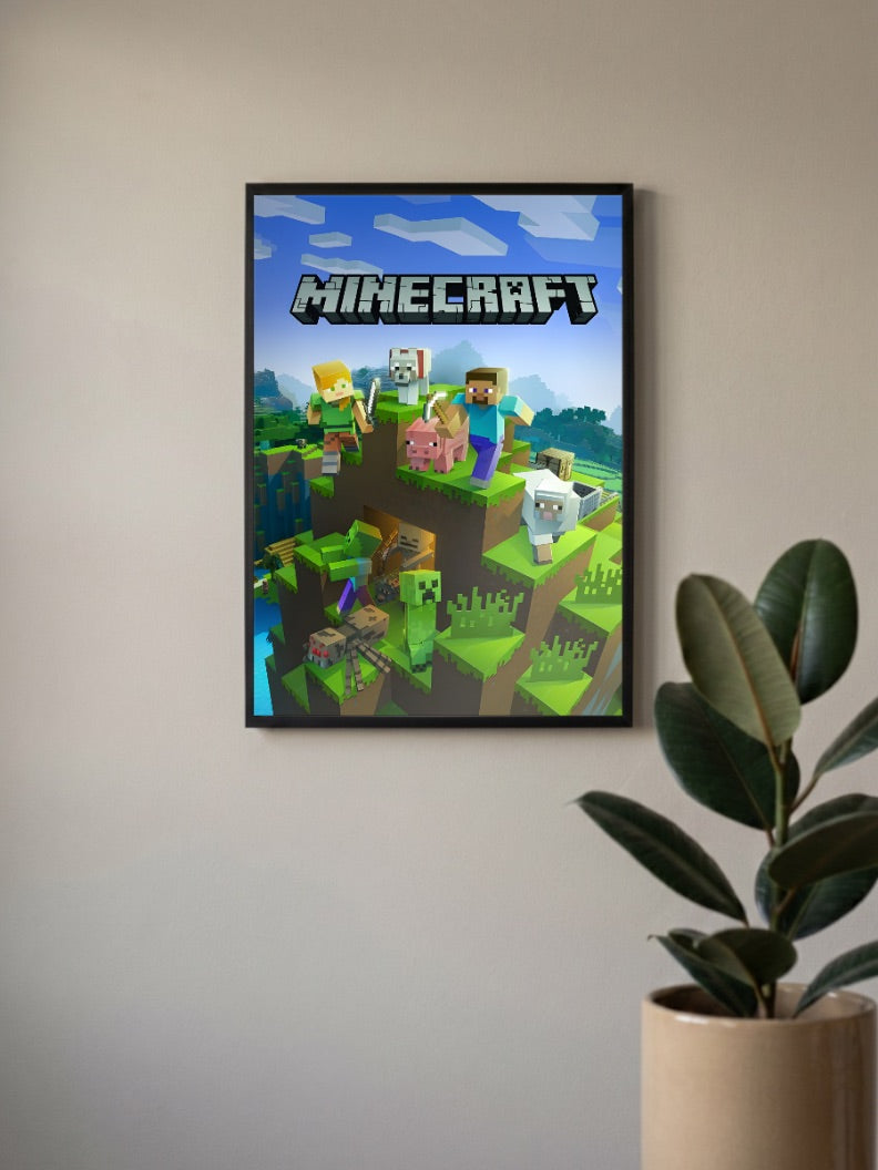Minecraft Steve And Friends Gaming Poster