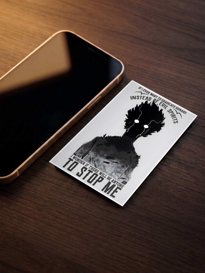 Mob Psycho Dark Silhouette Quote Anime Poster