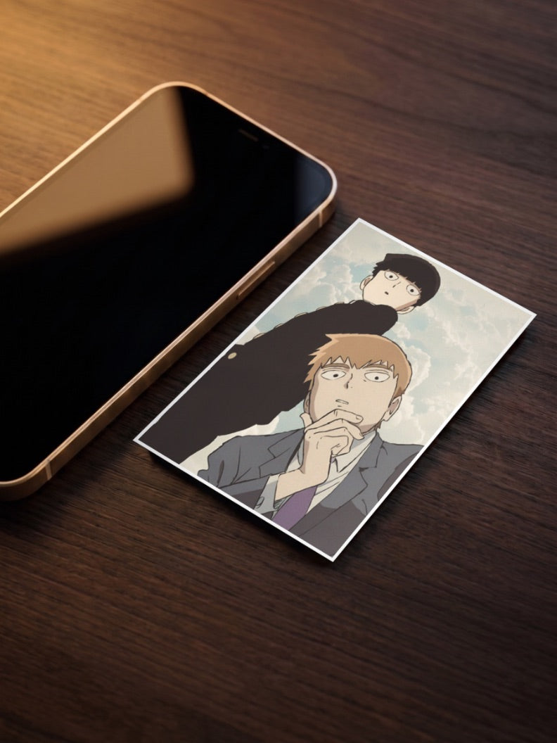 Mob And Reigen Close Up Anime Poster