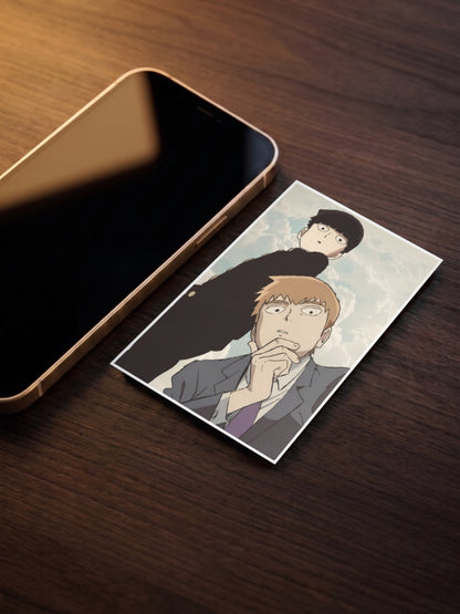 Mob And Reigen Close Up Anime Poster