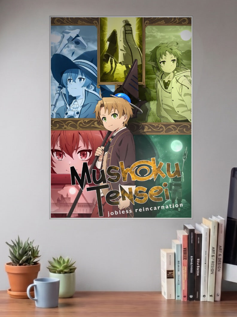Mushoku Tensei Cast Collage Anime Poster