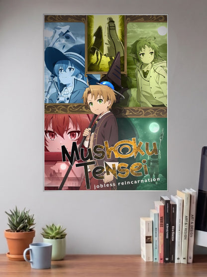 Mushoku Tensei Cast Collage Anime Poster